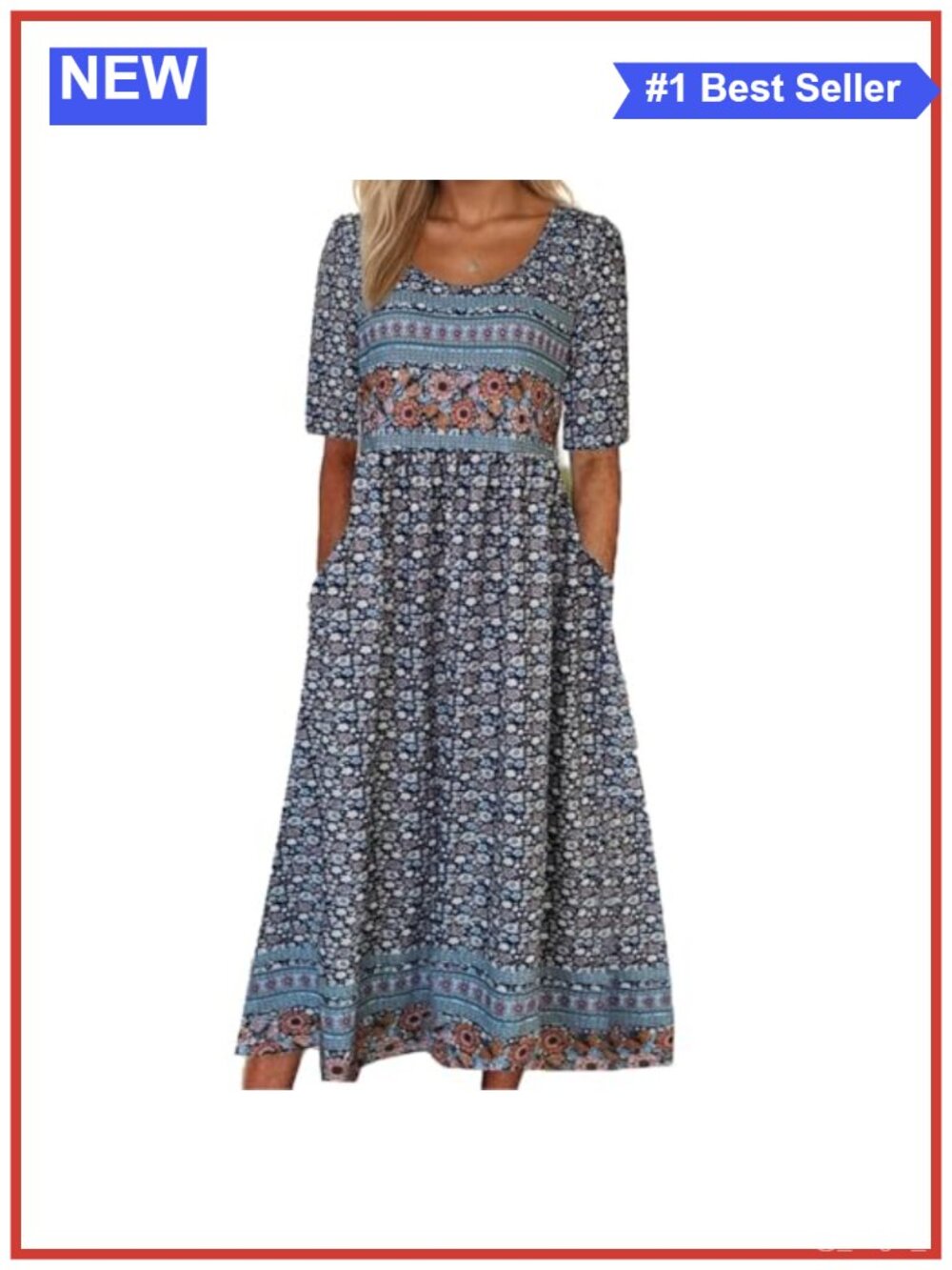 Boho Floral Maxi Dress Cotton Polyester Short Sleeve Beach Wedding Guest